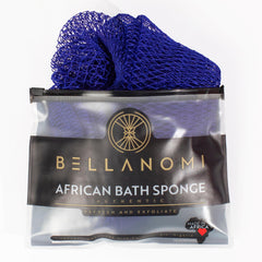 Bellanomi esponja exfoliante de red africana, 45 pulgadas, mejora la textura corporal.