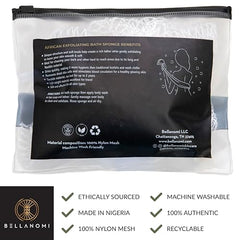 Bellanomi Esponja exfoliante africana con doble nudo para remover impurezas