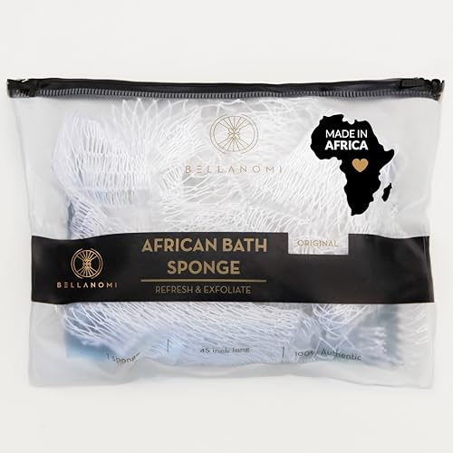 Bellanomi Esponja exfoliante africana dorsal para alcanzar la espalda fácilmente