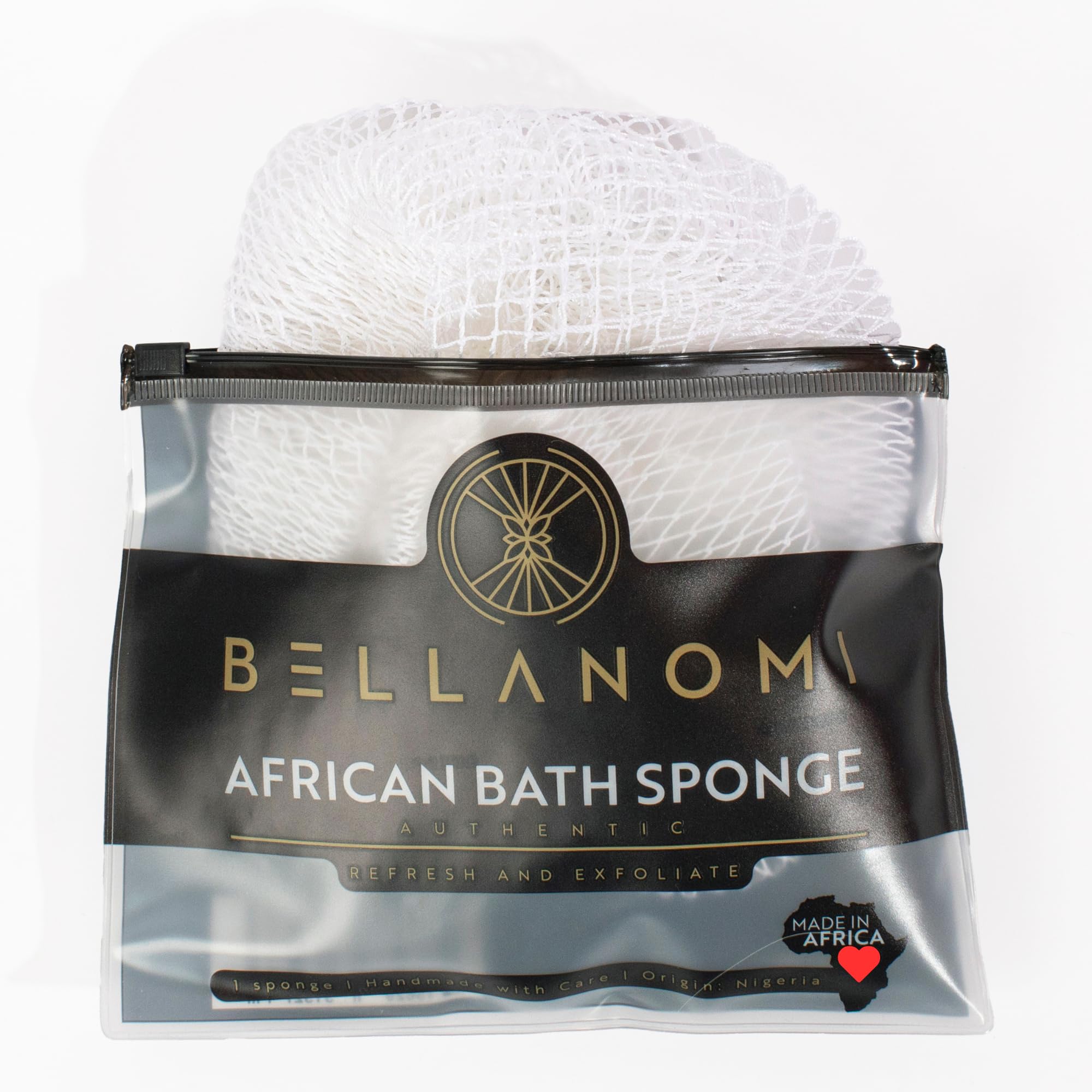 Bellanomi Esponja exfoliante africana frontal para una limpieza profunda y suave