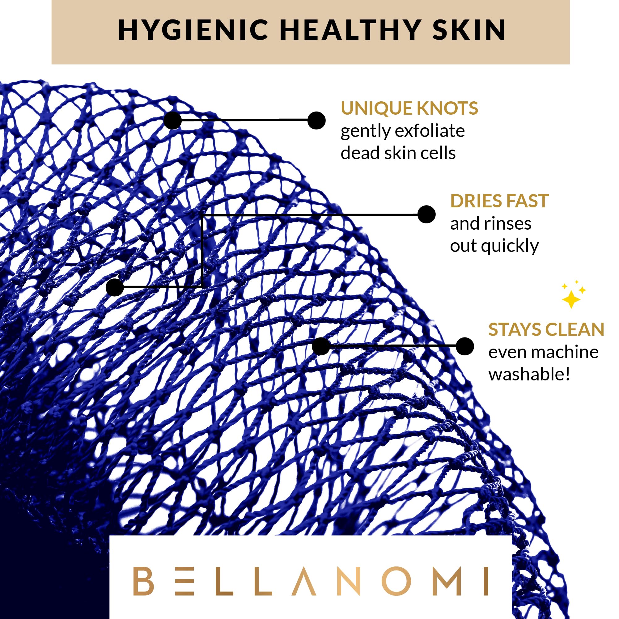 Bellanomi esponja exfoliante para piel sensible, suave y respetuosa.