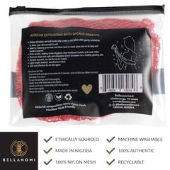 Bellanomi Nigerian Sapo sponge sourced ethically for authentic exfoliation.