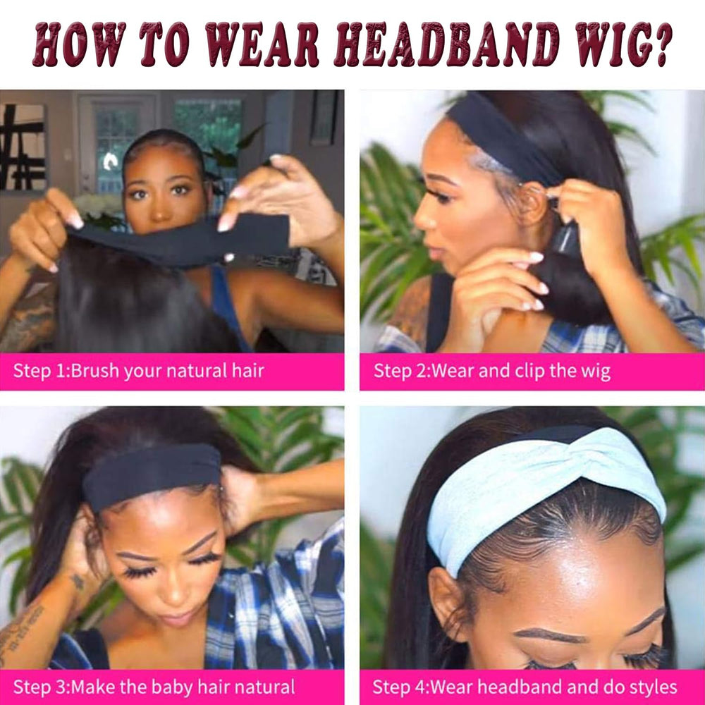 Bellarayine headband wig adjustable cap supports secure, customized wear.