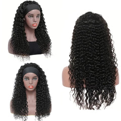 Bellarayine headband wig back view highlights adjustable strap for a comfortable fit.