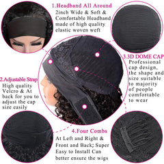 Bellarayine headband wig close-up curls reveals defined deep waves and texture.