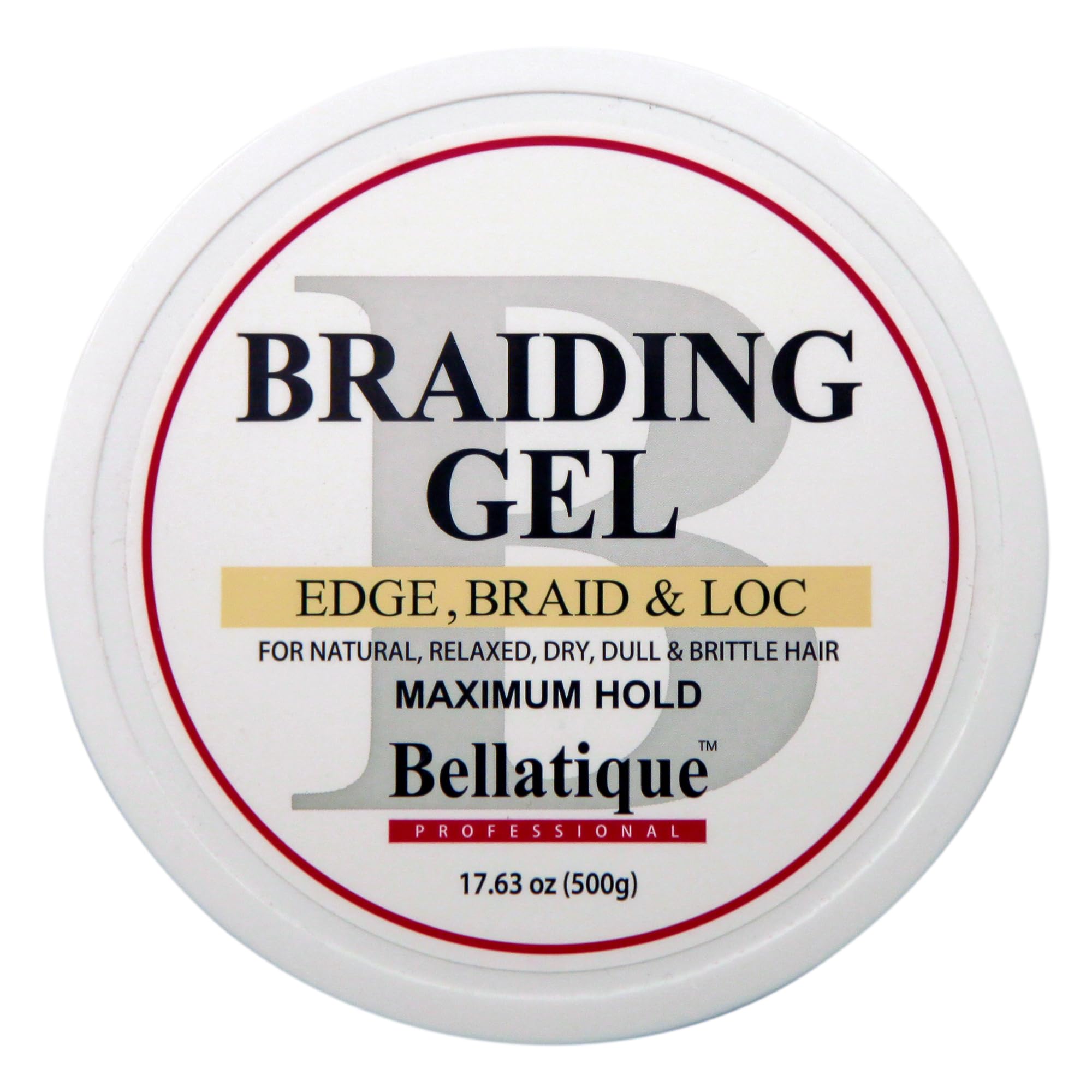 BELLATIQUE gel profesional para trenzas, aplicación suave para líneas limpias y control.