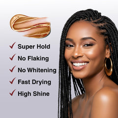 BELLATIQUE gel profesional para trenzas, secado rápido para peinados sin esperas.