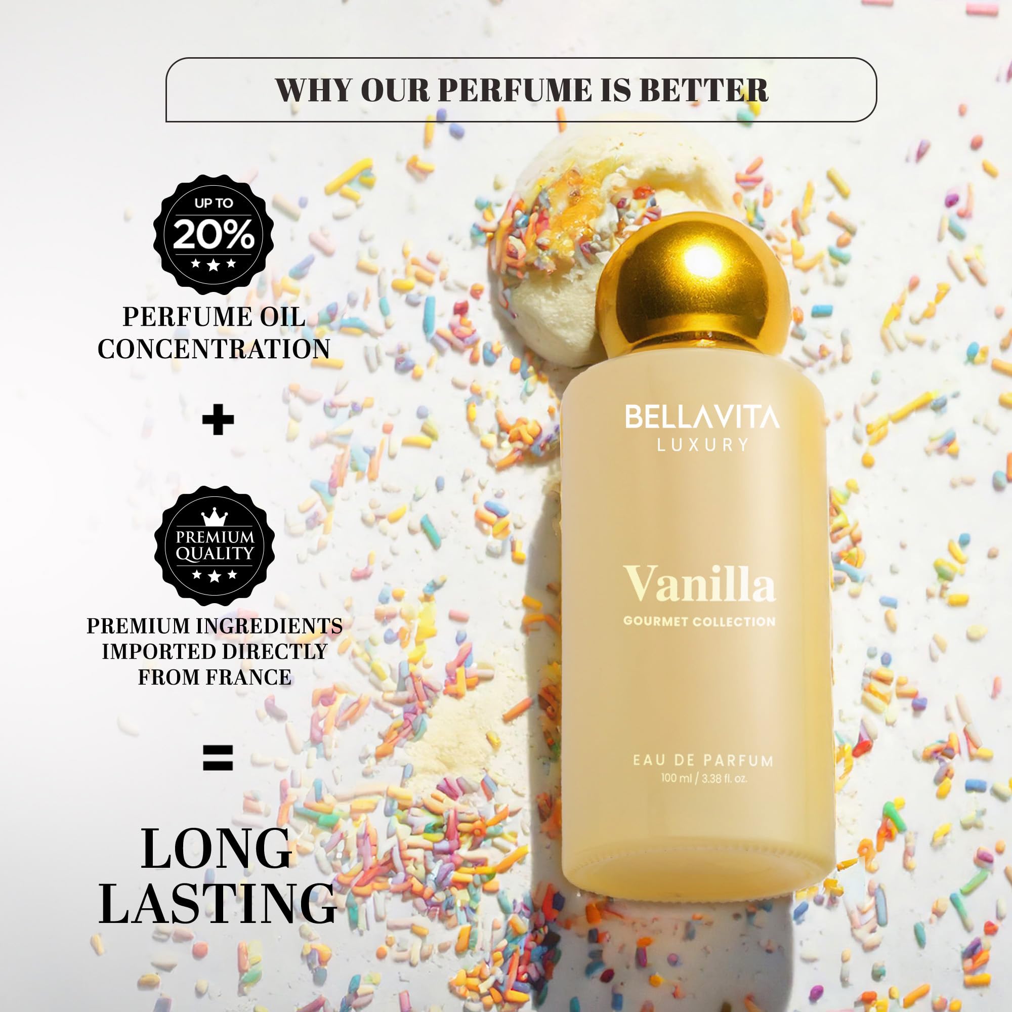 Coconut note accent in Bellavita vanilla fragrance.