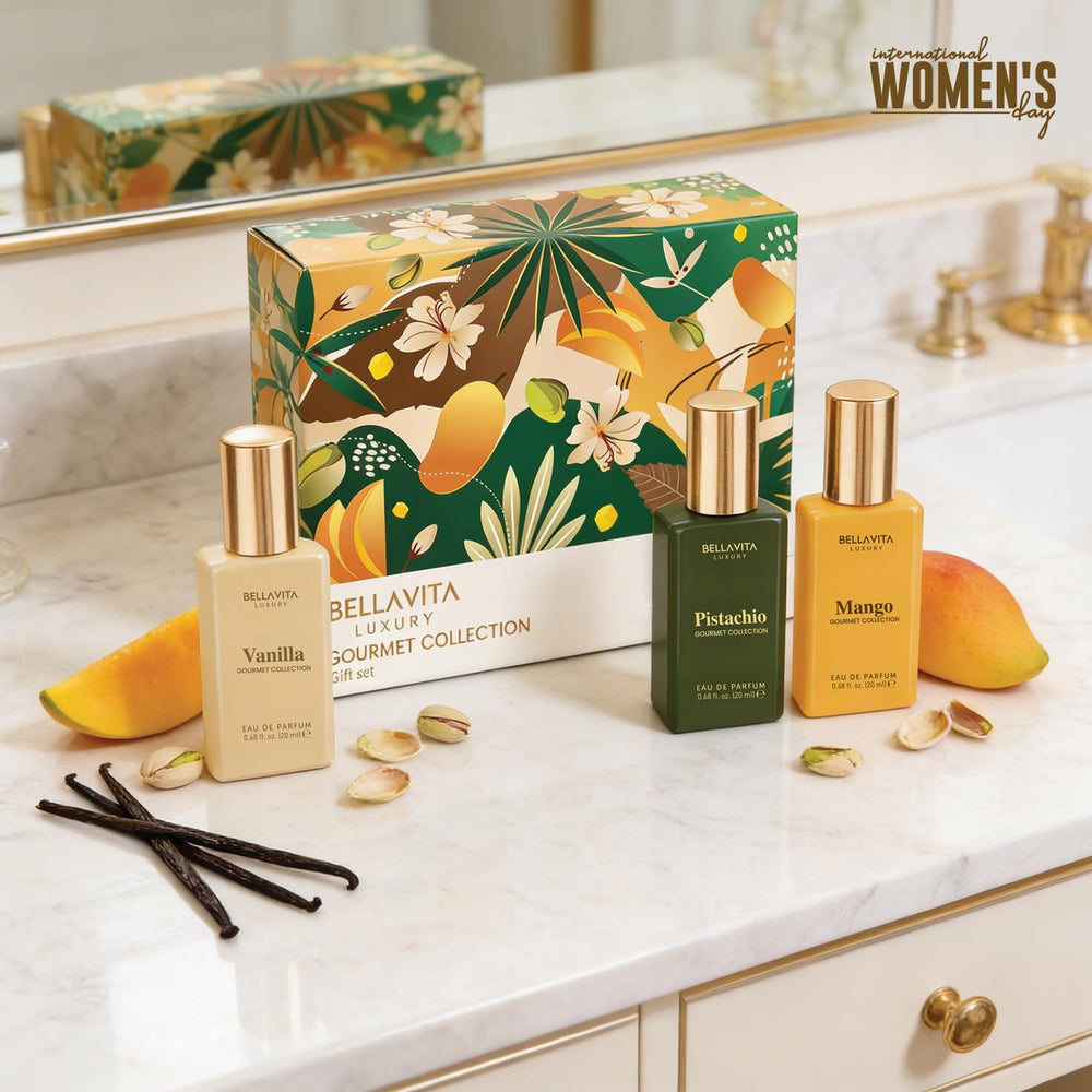 Bellavita Gourmet Mango Glow captures juicy sweetness for bright summer days.