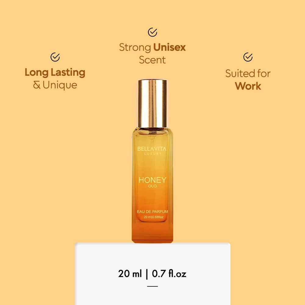 Heart notes of Oud, Rose, and Patchouli form a rich core
