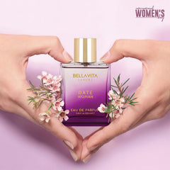 Bellavita Luxury Date EDP bottle tilt highlights elegant silhouette for evenings