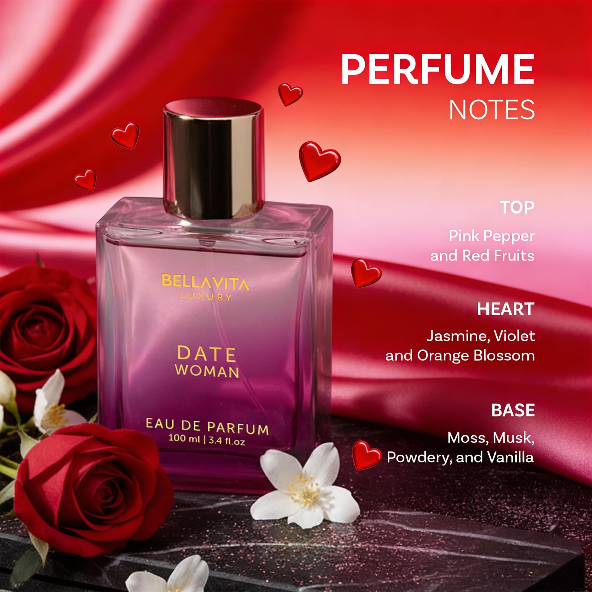 Bellavita Luxury Date EDP packaging box showcases premium gifting appeal