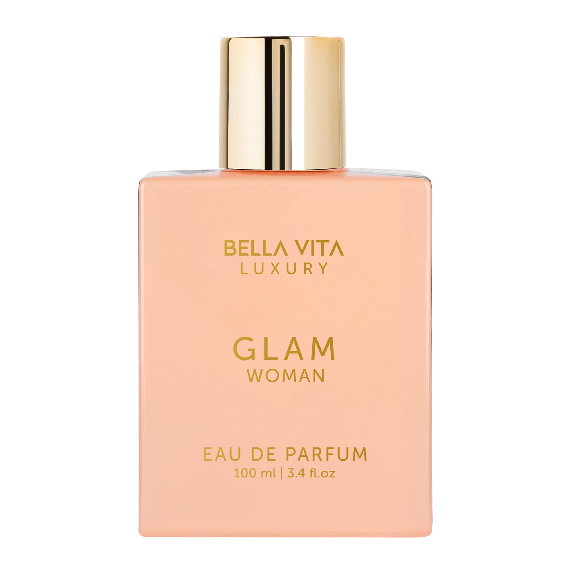 Bellavita Luxury Glam bottle front, elegant evening wear appeal
