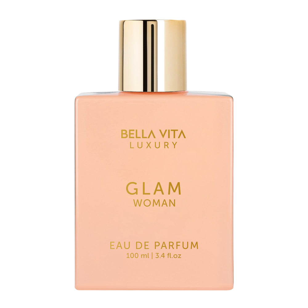 Bellavita Luxury Glam bottle front, elegant evening wear appeal