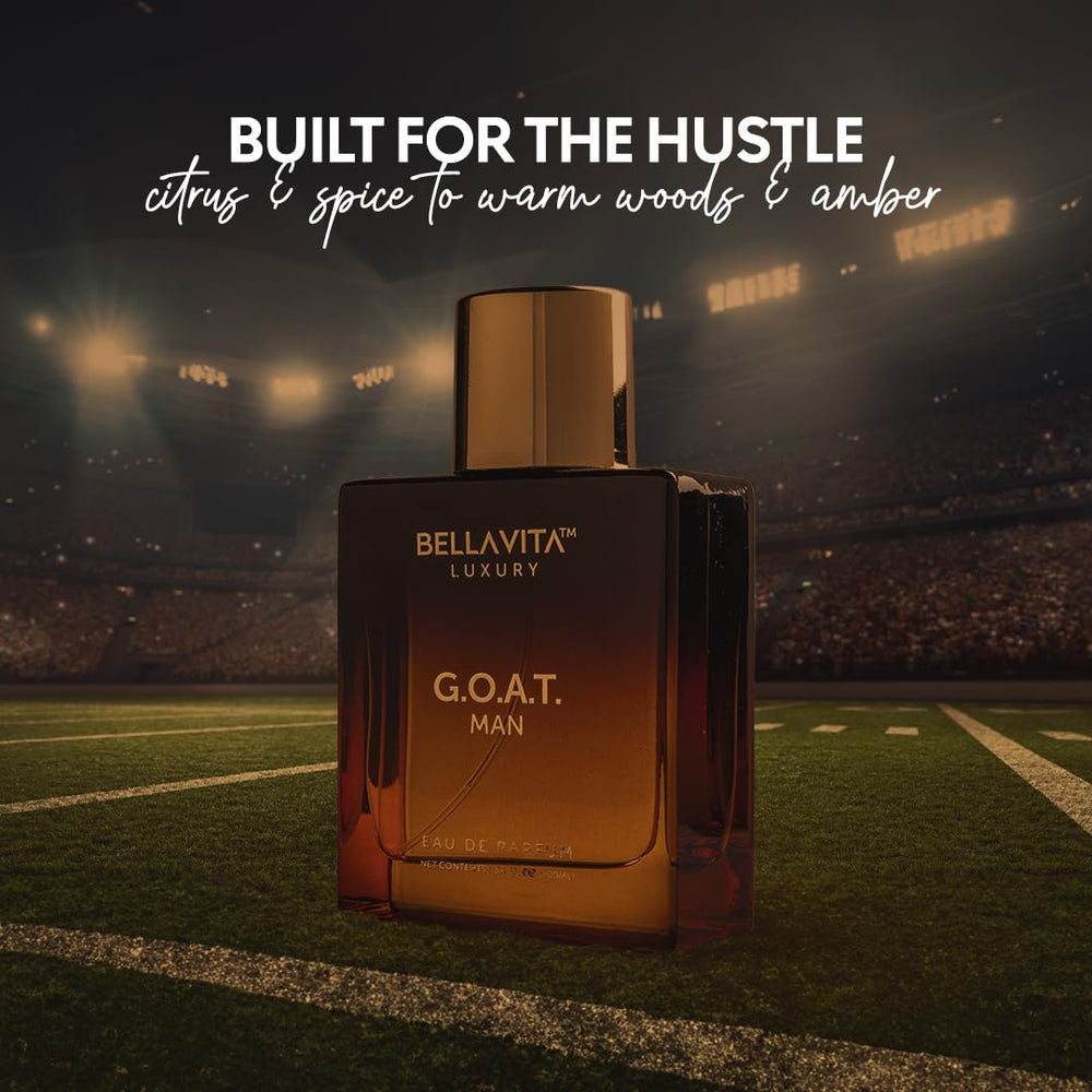 Bella Vita Luxury G.O.A.T. bottle closeup highlights bold cap and refined scent notes