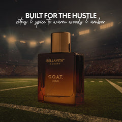 Bella Vita Luxury G.O.A.T. bottle closeup highlights bold cap and refined scent notes