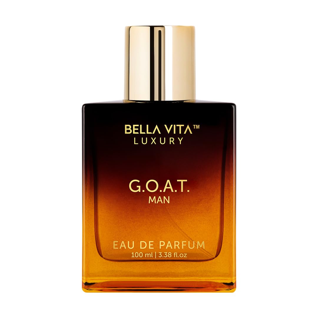 Bella Vita Luxury G.O.A.T. bottle front showing premium masculine fragrance for daily wear