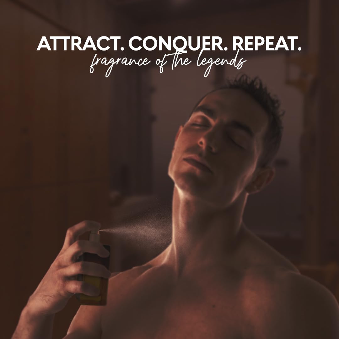 Bella Vita Luxury G.O.A.T. spray action shot conveys lasting freshness and confidence