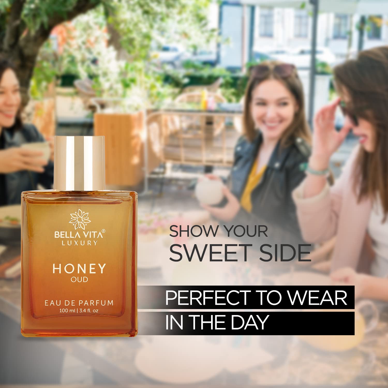 Bella Vita Luxury Honey Oud EDP base notes emerge warmly.