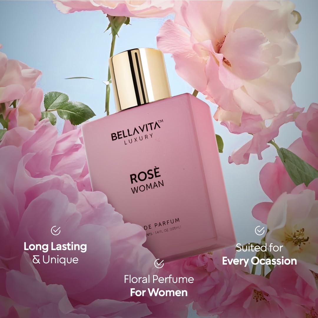 Bellavita Luxury Rose EDP amber and musk base adds warmth