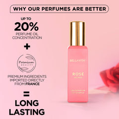 Bella Vita Luxury Rose EDP 20ml travel-size fits in a purse for daily touch-ups.