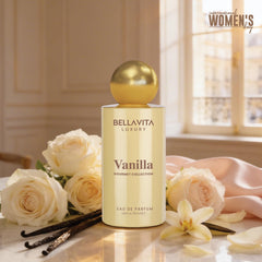 Outer packaging visual for Bellavita Vanilla EDP, gift-ready.