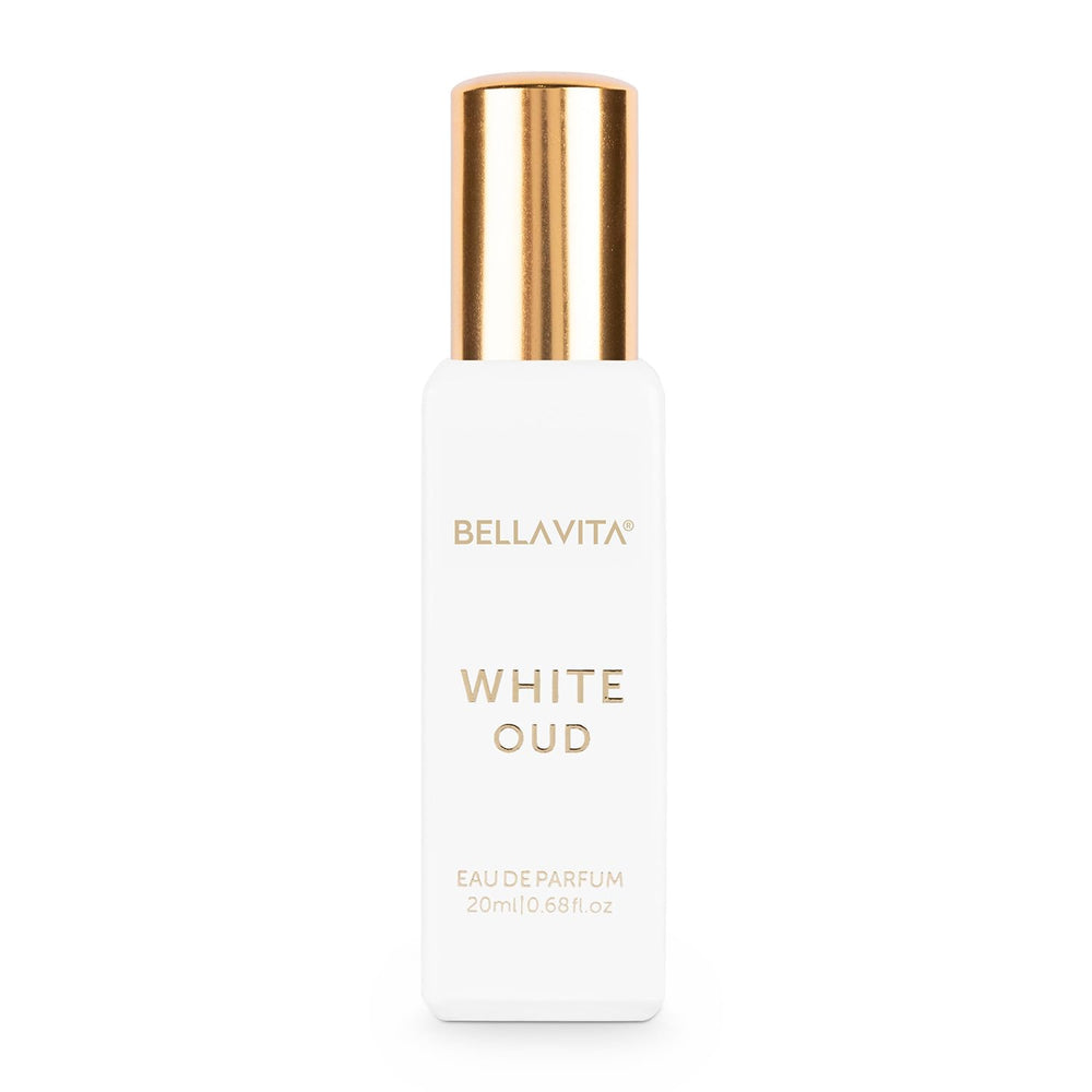 BellaVita Luxury White Oud bottle pour for on-the-go elegance.