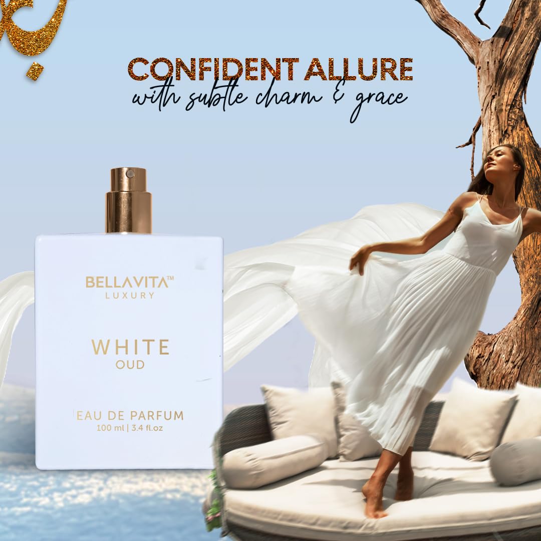 Bella Vita Luxury White Oud woody sillage for day-to-night versatility.