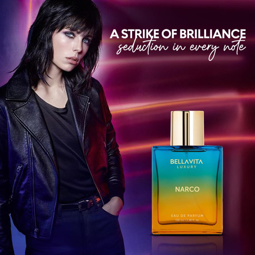 Bellavita Narco fragrance application on wrist for easy touch-ups.