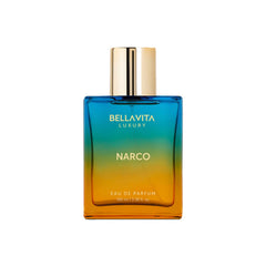 Bellavita Narco perfume bottle showcases luxurious musk and vanilla notes for lasting allure.