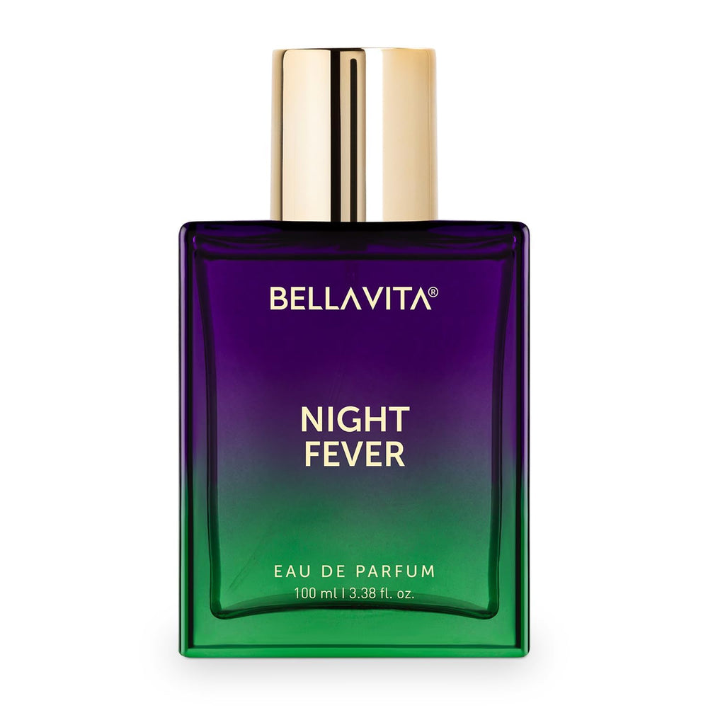BELLAVITA Night Fever bottle close-up highlighting universal appeal and lasting aroma.