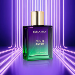 BELLAVITA Night Fever vanilla-musk base note forms a warm scent trail.