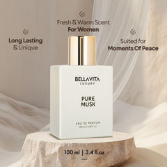 BellaVita Pure Musk packaging showcases premium aesthetics for gifting and everyday luxury.
