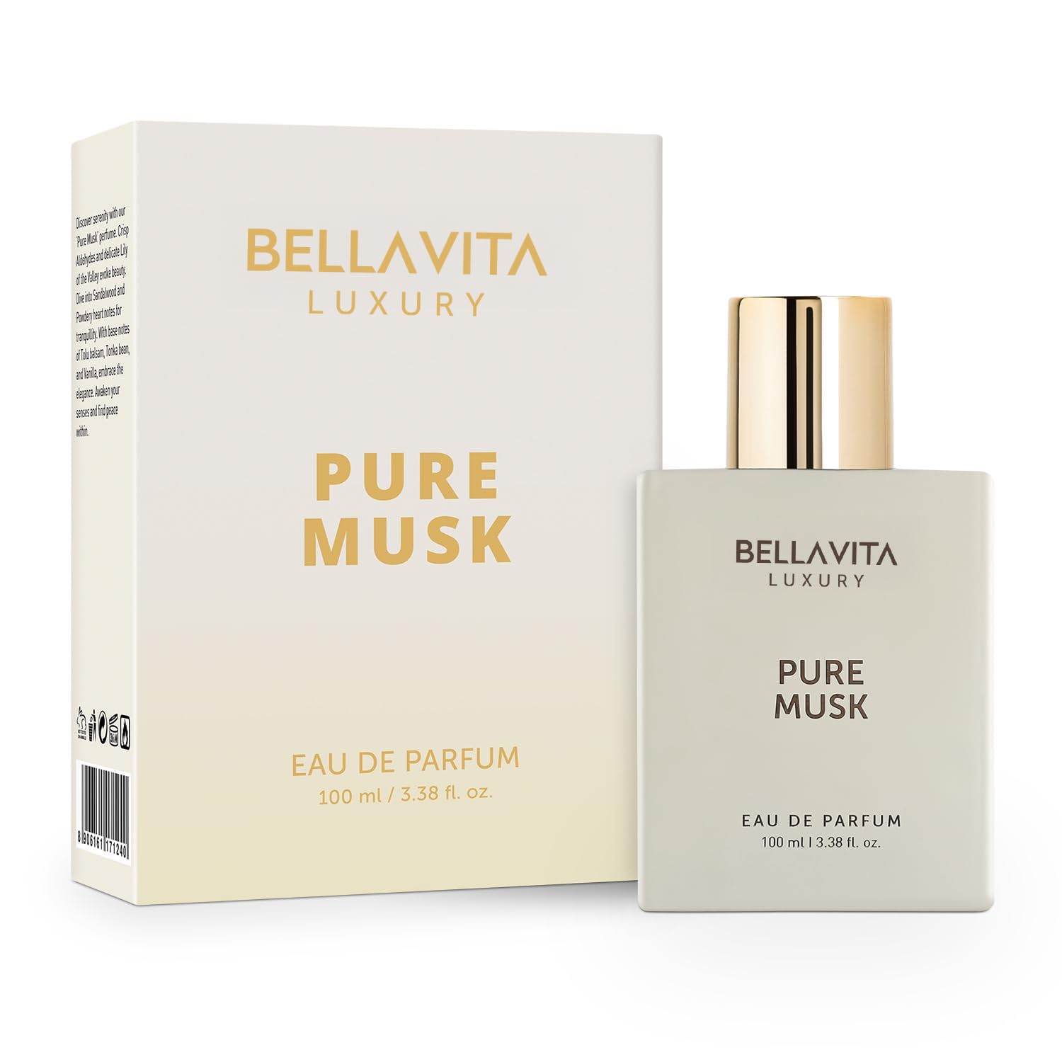 BellaVita Luxury Musk travel size bottle for discreet scent on the move.
