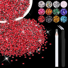 BELLEBOOST red 3mm resin rhinestones bulk pack for nails and crafts, high sparkle