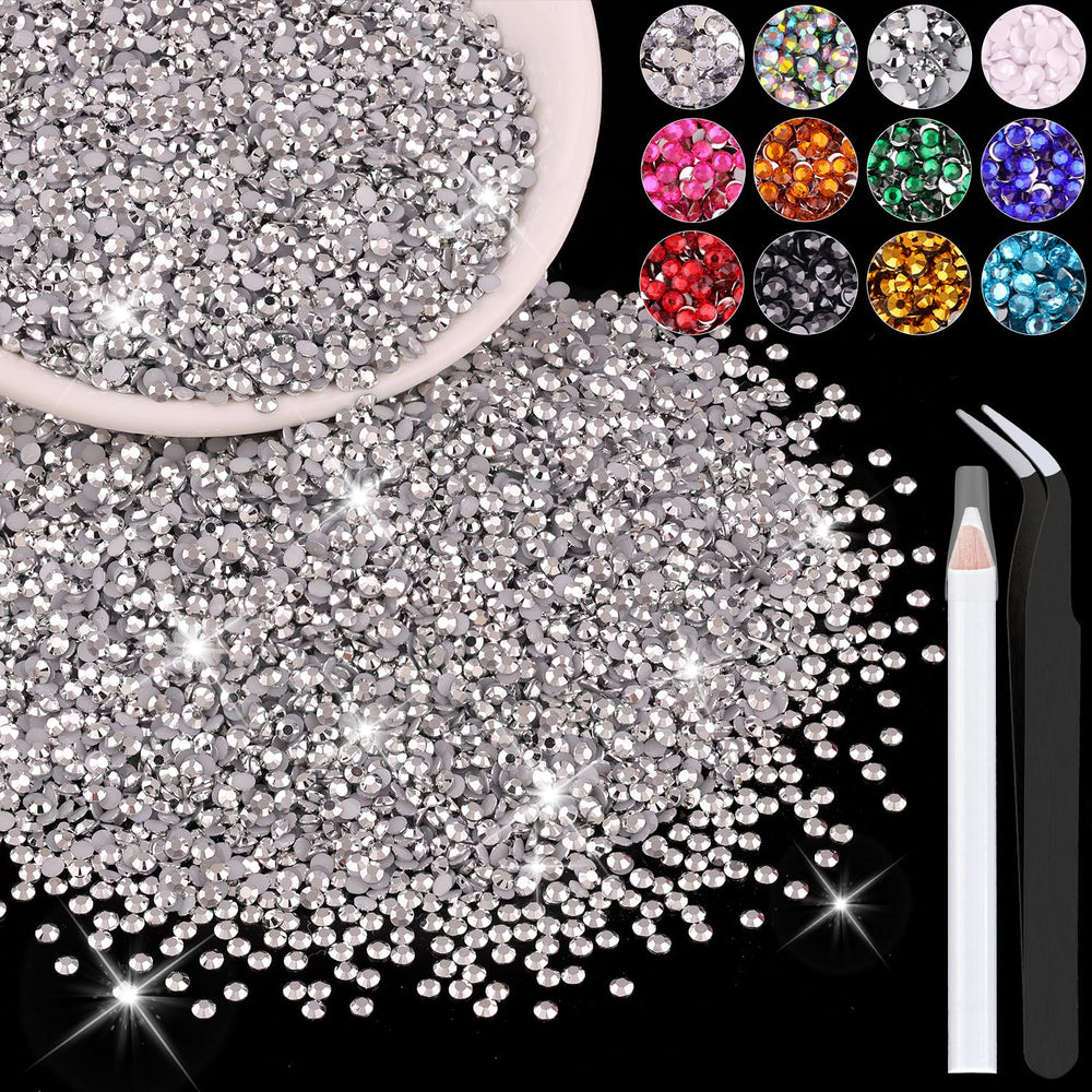 BELLEBOOST 5000pcs 3mm silver resin rhinestones for bulk crafts