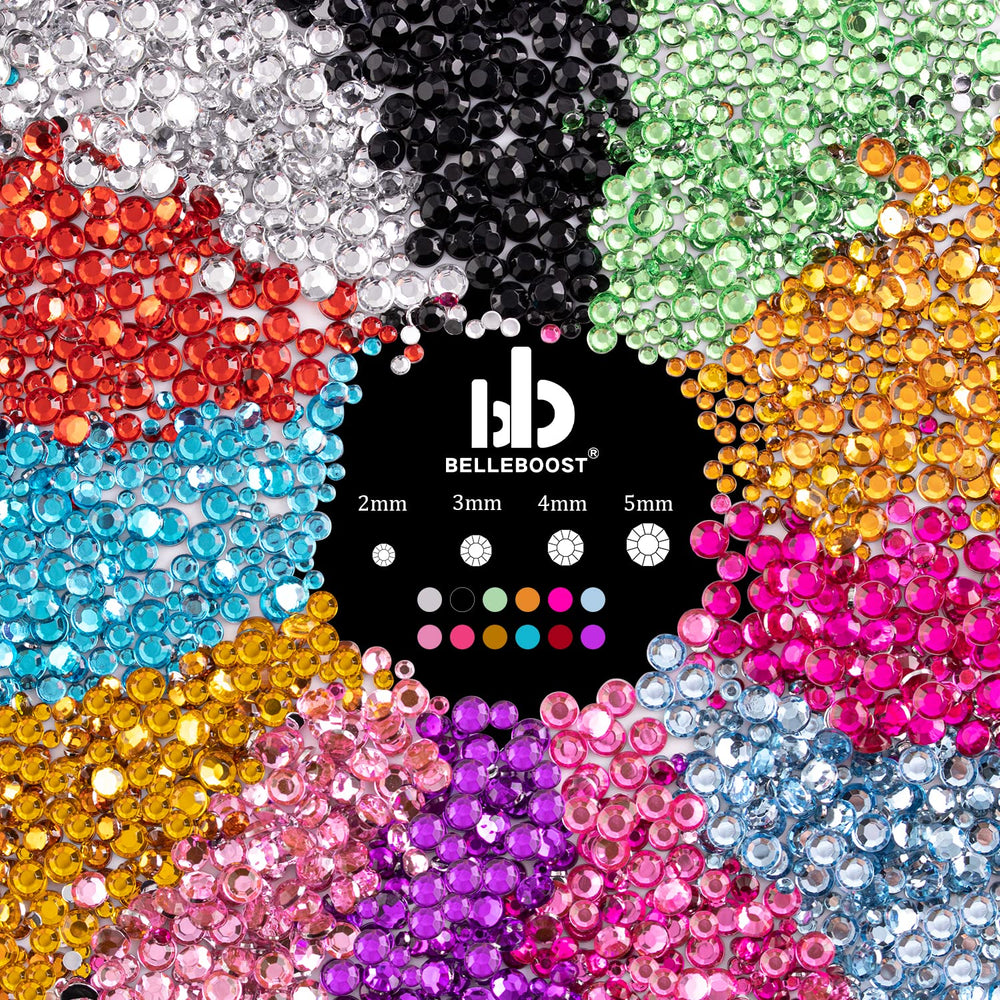 BELLEBOOST AB and clear rhinestones in six sizes for dazzling designs.