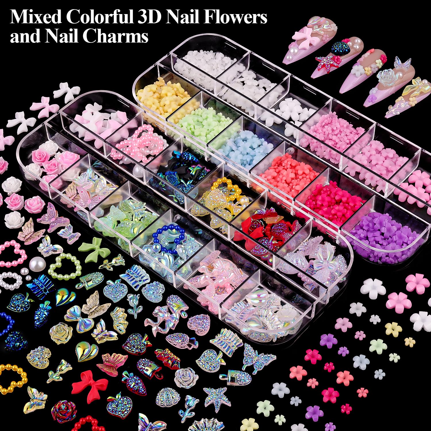 BELLEBOOST AB gems box with 12 shapes for versatile nail designs