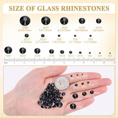 BELLEBOOST bedazzle glass rhinestones jet-black with precise facets for accessories.