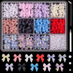 BELLEBOOST bow nail charms in 11 colors for versatile nail art ideas.
