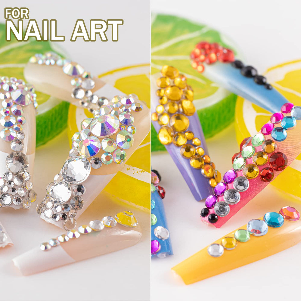 BELLEBOOST flatback rhinestones 2mm-4mm for simple to elaborate nail art.