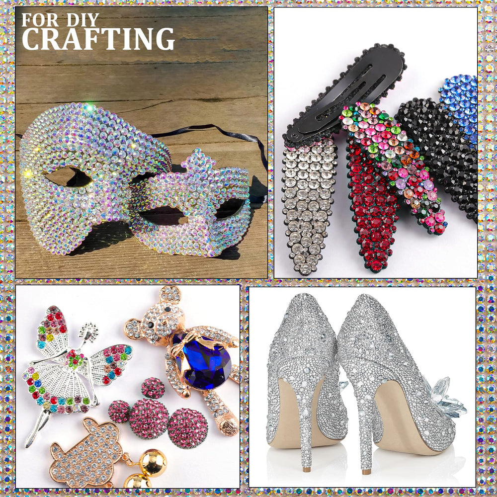 BELLEBOOST AB and transparent flatback rhinestones with six sizes for layered decorations.