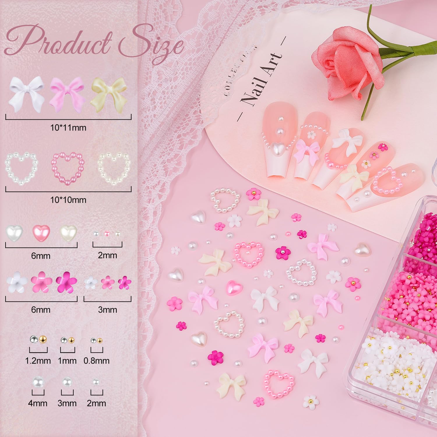 BELLEBOOST flores 3D para uñas, acabado suave y elegante