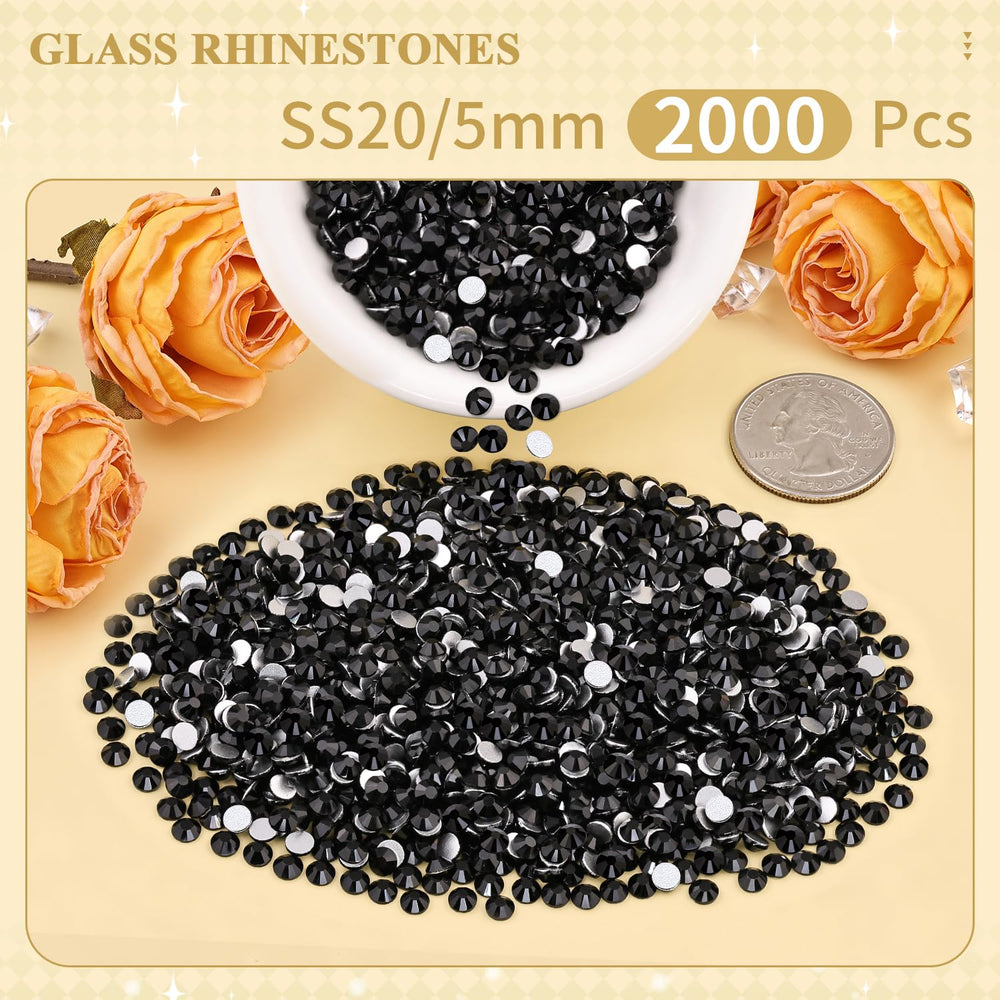 BELLEBOOST glass crystal rhinestones jet-black adds premium shine to nails.