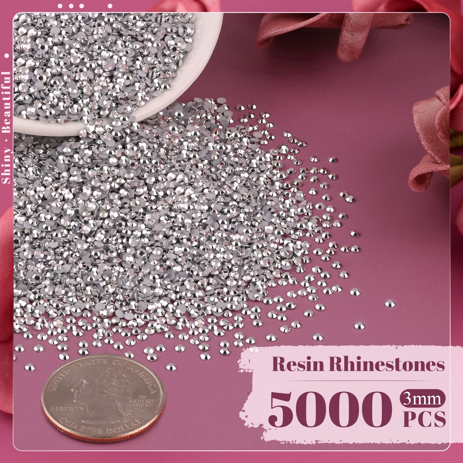 Included tweezers and pickup pen for easy rhinestone handling