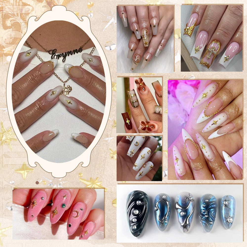 BELLEBOOST closeup of nail art embellishments for intricate design