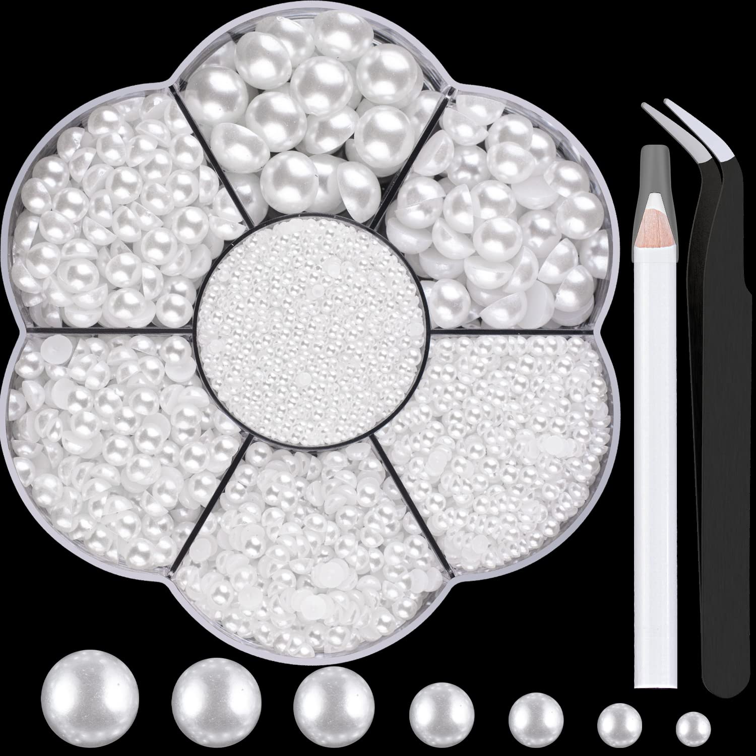 BELLEBOOST nail art pearls 6000pcs box for elegant designs and easy DIY decorating