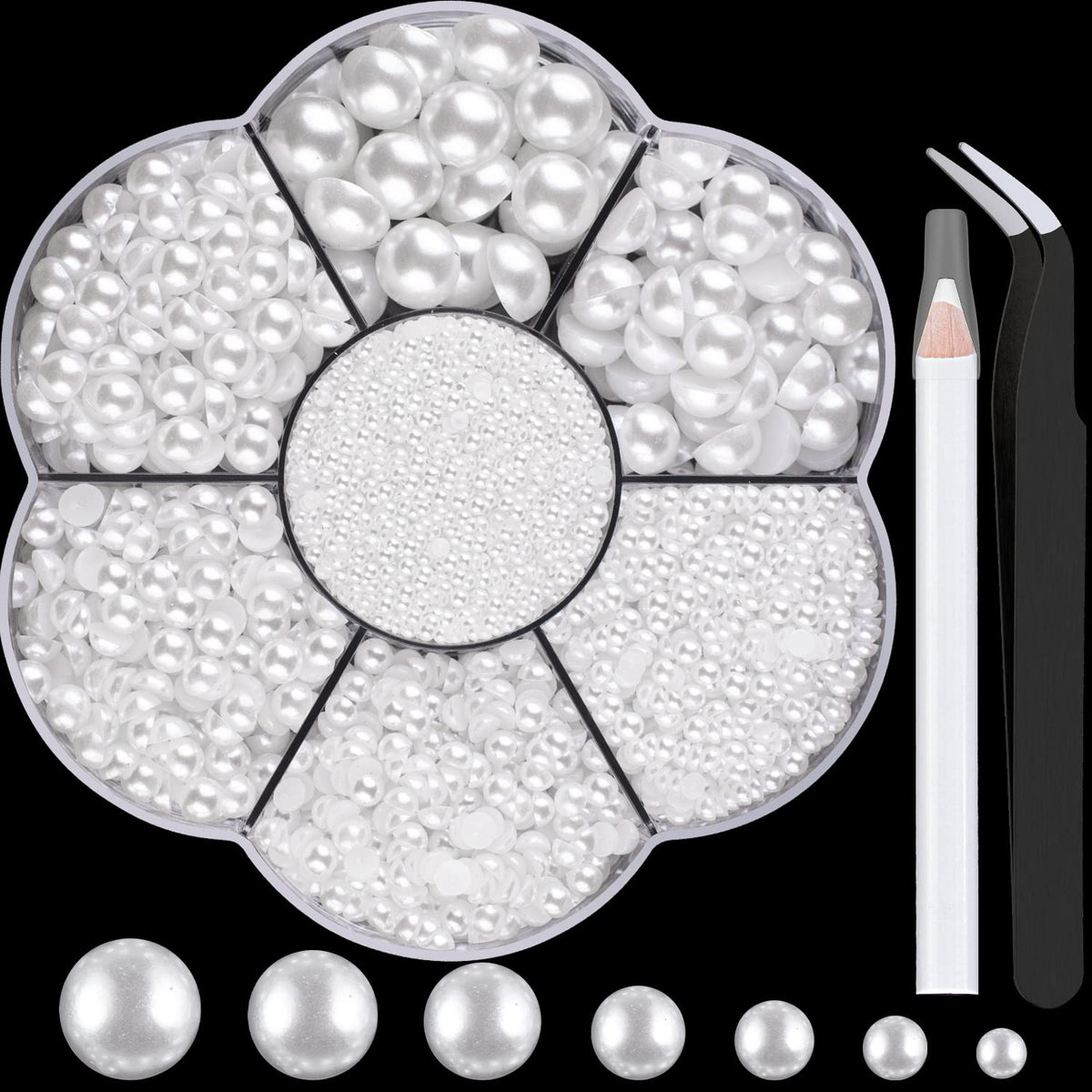 BELLEBOOST nail art pearls 6000pcs box for elegant designs and easy DIY decorating