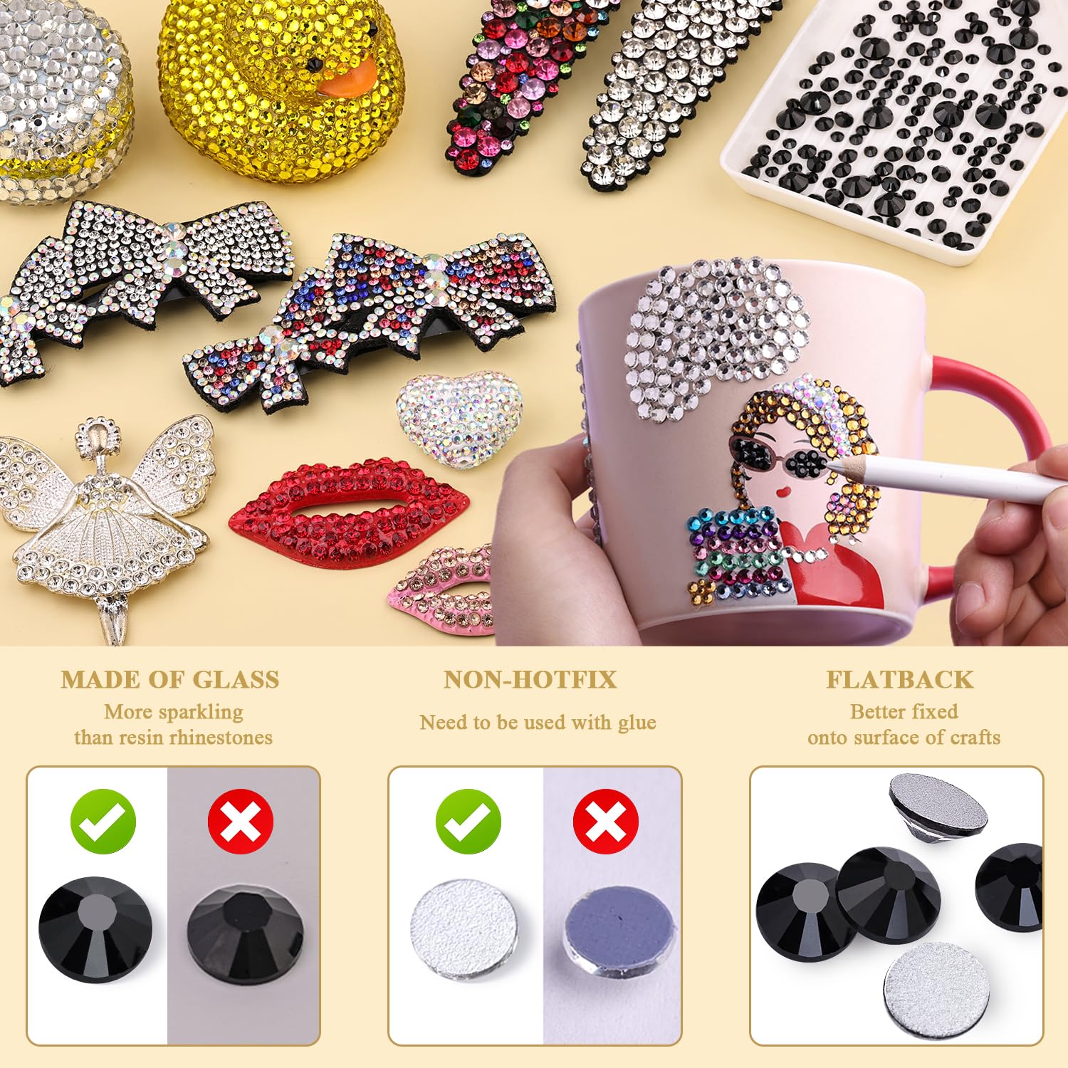 BELLEBOOST nail-art rhinestones jet-black flatback elevate manicures.