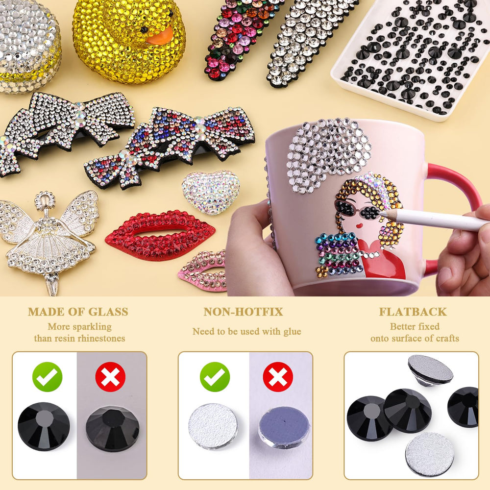 BELLEBOOST nail-art rhinestones jet-black flatback elevate manicures.